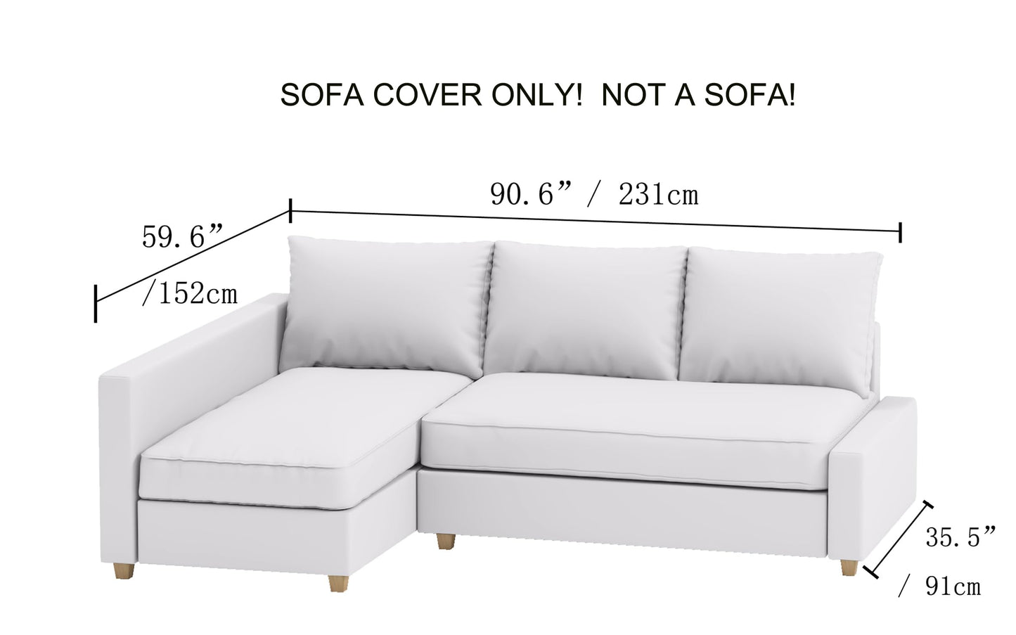 Polyester Friheten Couch Cover Compatible with IKEA Sofa Slipcover Right