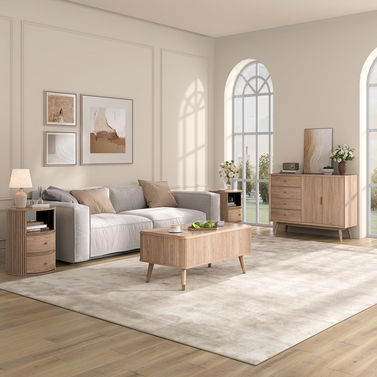 Vanvuson Lift Top Coffee Table with Storage for Living Room,38",Natural Oak